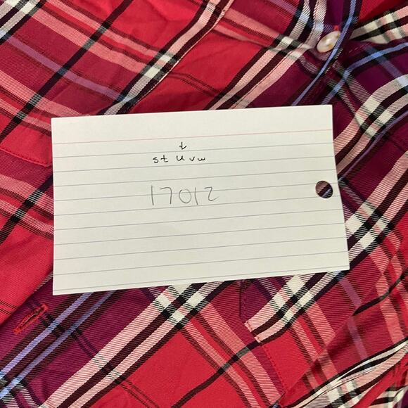 Ascot the Hart red long shirt button down or night gown size x small oversized - Picture 12 of 12